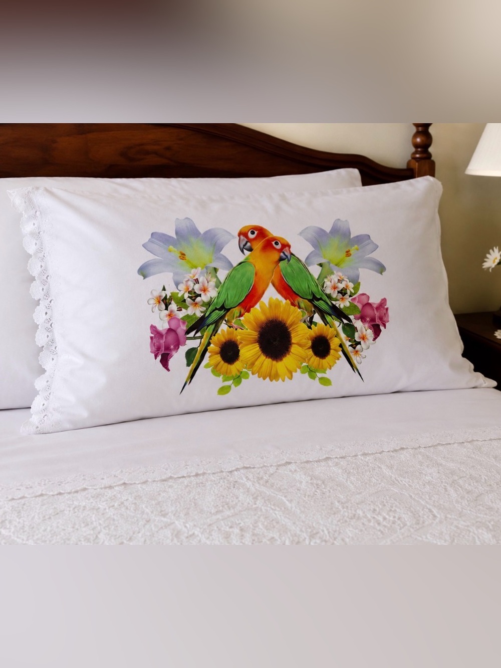 New Floral Lovebird Pillowcases – Set of 2